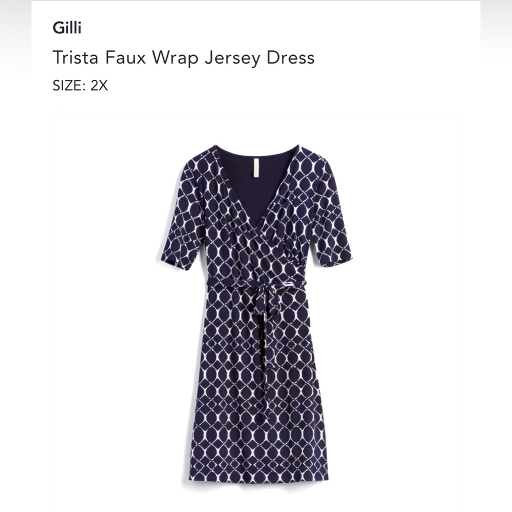 Gilli Trista Faux Wrap Jersey Dress size 2X